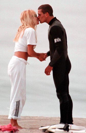 Pamela Anderson Kissing Kelly Slater