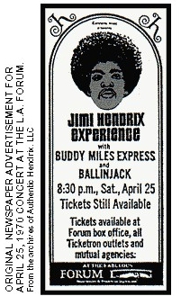 Hendrix Buddy Miles Ballinjack LA 4-25-70